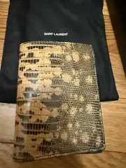 Men’s YSL Yves Saint Laurent Leather Wallet Bi Fold Real Python Skin