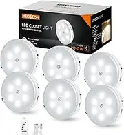 Cabinet Lighting, Under-Unit Light Kitchen with Remote Control, Wireless Display Cabinet Lighting, USB Rechargeable, 3 Pack LED Lighting with Adhesive Pads for Bedroom (Cool White, 6 Pieces)