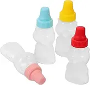 GRIRIW 4Pcs Mini Bear Sauce Containers Refillable Spice Bottles for Soy Sauce Vinegar Condiments Squeeze Bottles for Kitchen Supplies the Go Use