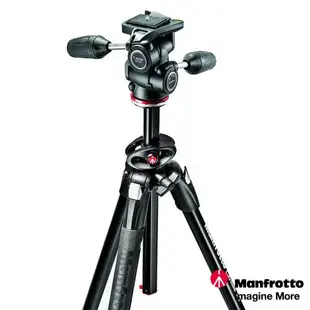 Manfrotto 曼富圖 290系列套組 豪華三節腳架+三向雲台套組 MK290DUA3-3W