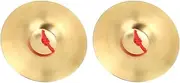 Grcfumo 1 Pair Brass Crash Cymbal, Yellow Cymbal Instrument, Teaching Brass Cymbal, Bright Sound Percussion for Children Adult