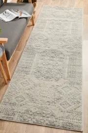 Zelda Silver Grey Runner Rug