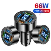 66W USB PD 4Port Super Fast Car Charger Adapter For iPhone Samsung Android Phone