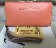 Dooney & Bourke City Large Zip Around Wristlet in APRICOT