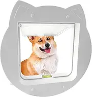 Cat Door Interior Door,4 Way Locking Dog Door | Weatherproof Cat Window Door, Interior Cat Door with Cat Shaped for Exercise, Training, Interior Exterior Puppy