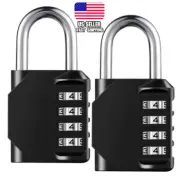 4 Digit Resettable Combination Lock Waterproof Heavy Duty Outdoor Padlock