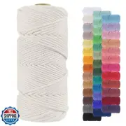 LEREATI 4mm Macrame Cord 109 Yards Natural Cotton Cord Twine Macrame String f