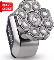 9D Head Shavers for Bald Men High-Speed Razor LED Waterproof Wet Dry Trimmer