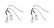 24 Solid Sterling SILVER 925 Ear Wires FRENCH HOOKS w/ Bead Ball + Coil EarWires