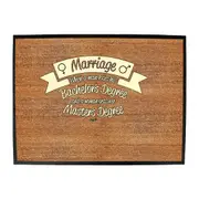 Marriage When A Man Loses His Bachelors Degree - Funny Novelty Doormat Man Cave Floor mat