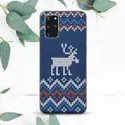 Christmas Reindeer Blue Sweater Case For Samsung Note 20 S20 S21 S22 S23 S24 FE