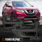 Fits 2017-2018 Nissan Rogue [Smoke] Fog Light Lamp w/Switch+Harness+Black Bezel (for: Nissan)