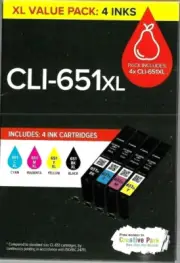 Genuine Canon CLI651XL CLI 651XL High Yield Ink Cartridges - Value Pack - AUS