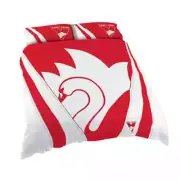 AFL Sydney Swans King Bed Doona Duvet Quilt Cover Pillow Case Set