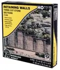 HO Scale Woodland Scenics C1259 Cut Stone Retaining Wall (3) pcs