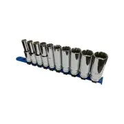 GEARWRENCH 87014 10 Piece 1/2″ Square Drive 12 Point Deep Socket Set METRIC
