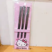 在飛比找樂天市場購物網優惠-真愛日本 凱蒂貓kitty logo 蝴蝶結 三入 不鏽鋼筷