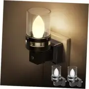 Candle Night Lights Plug into Wall [], Dimmable Night 2 Pack 3000K Soft White