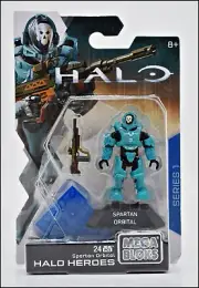 HALO HEROES MEGA CONSTRUX BLOKS TEAL UNSC SPARTAN ORBITAL MINI FIGURE DKW61
