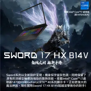 MSI 微星 Sword 17 HX B14VGKG-025TW 17吋 16G i7 電競 1TB 筆電 MSI704