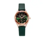 21cm 12028# Forest Green Ladies Belt Watch Three-eye Casual Ladies Quartz Watch Calendar Female Hand Watch