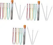 Operitacx Sets Hand Sewing Needles Large Eye for Leather Heavy Fabrics Set of Needles Threader Random