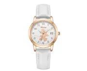 Cute Belt Watch Mickey Minnie Calendar Fashion Trend Quartz Waterproof Watch for Girls-White