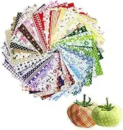 60 Pcs 4" x 4"(10cm x 10cm) Assorted Craft Fabric Bundle Squares Patchwork Fabric Sets for DIY Sewing Scrapbooking Quilting Dot Pattern