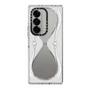 Galaxy Z Fold6 Clear Case Glitter case. Silver sand clock