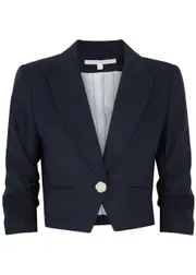Veronica Beard Delpha Linen-blend Blazer - Navy - 10 10