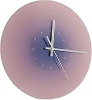 Sunset Wall Clock, 12 Inch Large Round Glass Wall Clock Battery Operated, Silent Modern Electronic Clock Non Ticking for Living Room Bedroom Office Decor (Gradient Blue)
