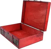 ULDIGI Vintage Wooden Books Storage Box Decorative Desktop Jewelry Organizer Large Document Box Wood Sundries Container No Lock Patterned