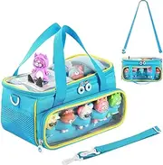 Speaker Case, Speaker Bag - Protective Organizer Stand for Audio with Shoulder Strap and Handlebars - Collectibles Bag