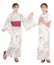 (Chiffon Pink) Girls' Yukata Set One Piece 2way Size:10 ACT Made in Japan