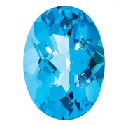 Gemstone Swiss Blue Topaz Aa Quality 10X8mm Oval Checkerboard