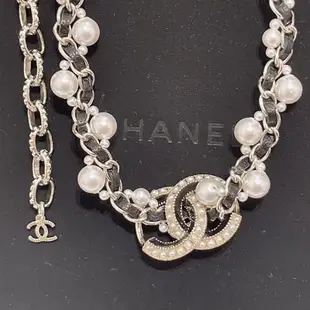 香奈兒 chanel 小羊皮頸鍊 珍珠 頸鍊 項鍊 正品