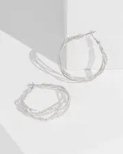 Silver Intertwined Hoop Earrings