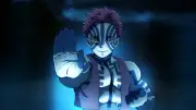 Anime screenshot akaza night demon kimetsu yaiba smiling Playmat Gaming Mat Desk