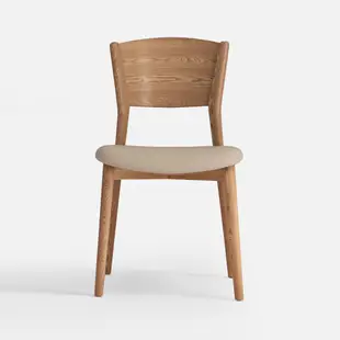 林氏木業義式實木仿皮坐墊餐椅兩入組 LS206-胡桃