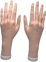 koolsoo Realistic Female Hand Model Flexible Finger Showing,Sturdy,Lightweight,Fake Hand Mannequin Hand for Rings Nail Art Practice, Left and Right
