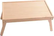 Solid Wooden Bed Laptop Desk Portable Serving Table Foldable Tea Tray for Breakfast Bedside Outdoor Use