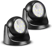 ProGreen 6000K Battery Motion Sensor Light Outdoor Waterproof Wireless LED Battery Powered Wall Light Auto On/Off Night Light 2 Pack Cool White