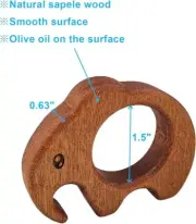 Juego de 6 servilleteros de madera hechos a mano, bonita decoración de mesa con.