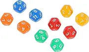 Dice Set, 40 Transparent Multicolored 12-Sided Dice for Board Games