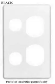 4x Clipsal COVERS For C2025VXA Twin Switched Socket With Extra Switch BLACK