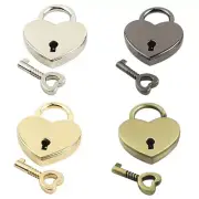 Mini Heart Vintage Padlocks With Key Metal Wishes Lock Jewelry Box Decor