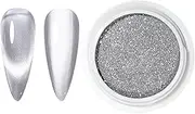 Salon Chrome Nail Powder - Mirror Effect Nail Pigment, Glossy Shiny Dust | Holographic Powder for Nail Decoration, Salon Style Manicure Powder for Home Nail Design, Fashion Styling