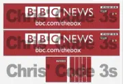 Code 3 Adhesive Vinyl Decal - BBC News Container - Dapol & Bachmann OO gauge
