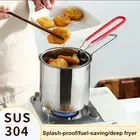 Kitchen Deep Frying Pot Stainless Steel Fryer With Strainer Fryer Cooking Tool