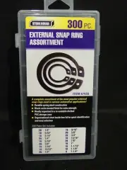 300 pc EXTERNAL Snap Ring Retaining Assortment Case Set 67655 Black Oxide